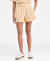 On 34th Women's Cotton Striped Pull-On Shorts, Exclusively at Macy's