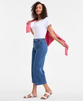 Style & Co Women's High-Rise Wide-Leg Crop Jeans