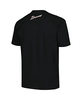 Mitchell & Ness Men's Hank Aaron Black Milwaukee Braves Cooperstown Collection Heavyweight Premium Player Vintage Logo T-Shirt