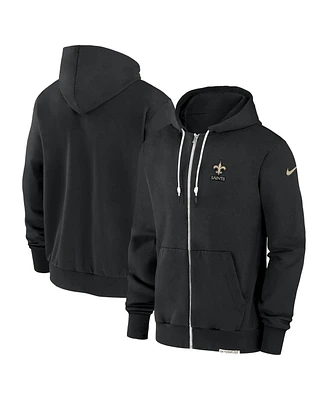 Nike Men's Black New Orleans Saints Sideline Performance Full-Zip Hoodie Sweatshirt
