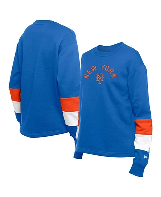 New Era Women's Blue York Mets Game Day Color Pullover Sweatshirt
