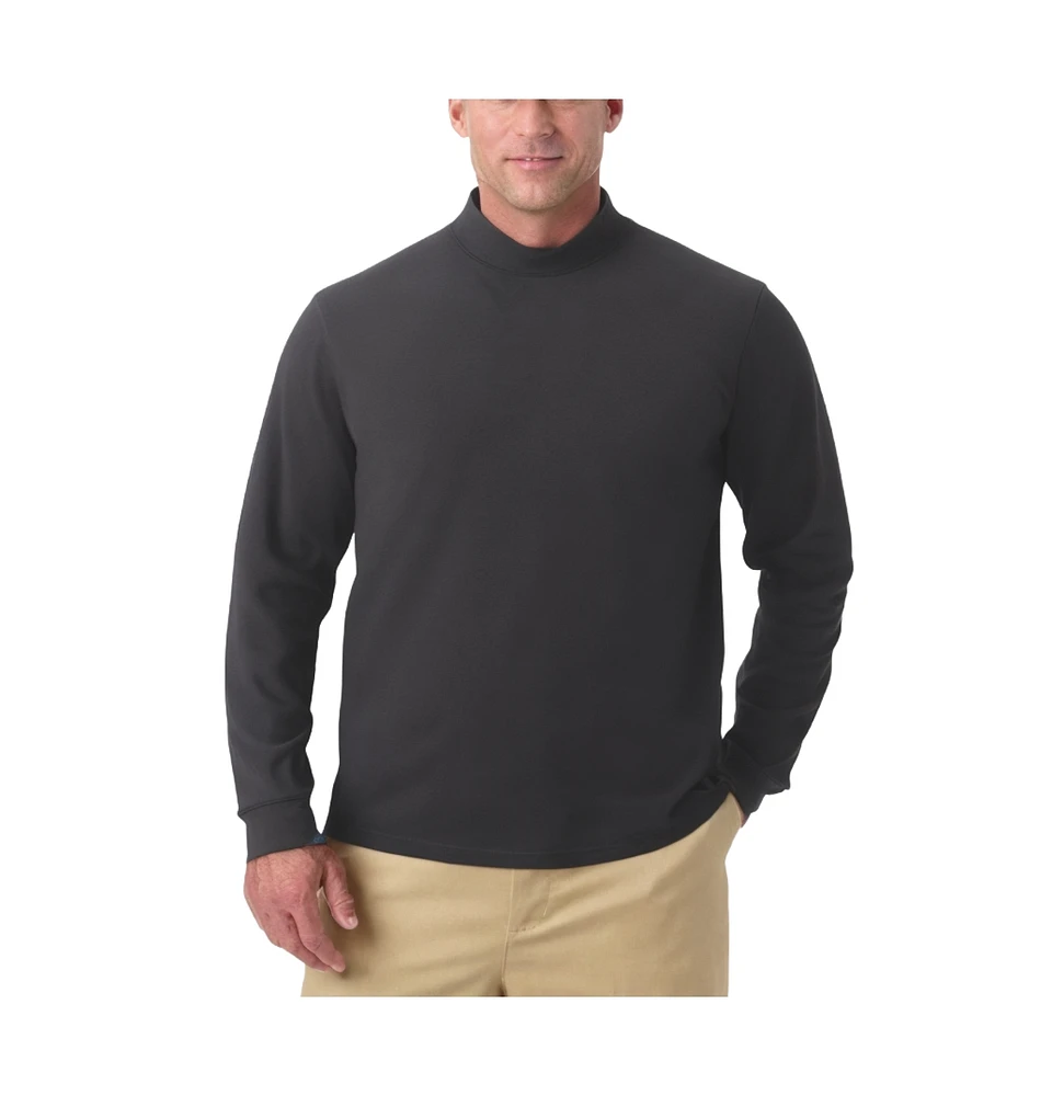 KingSize Men's Mock Turtleneck Long-Sleeve Cotton Tee