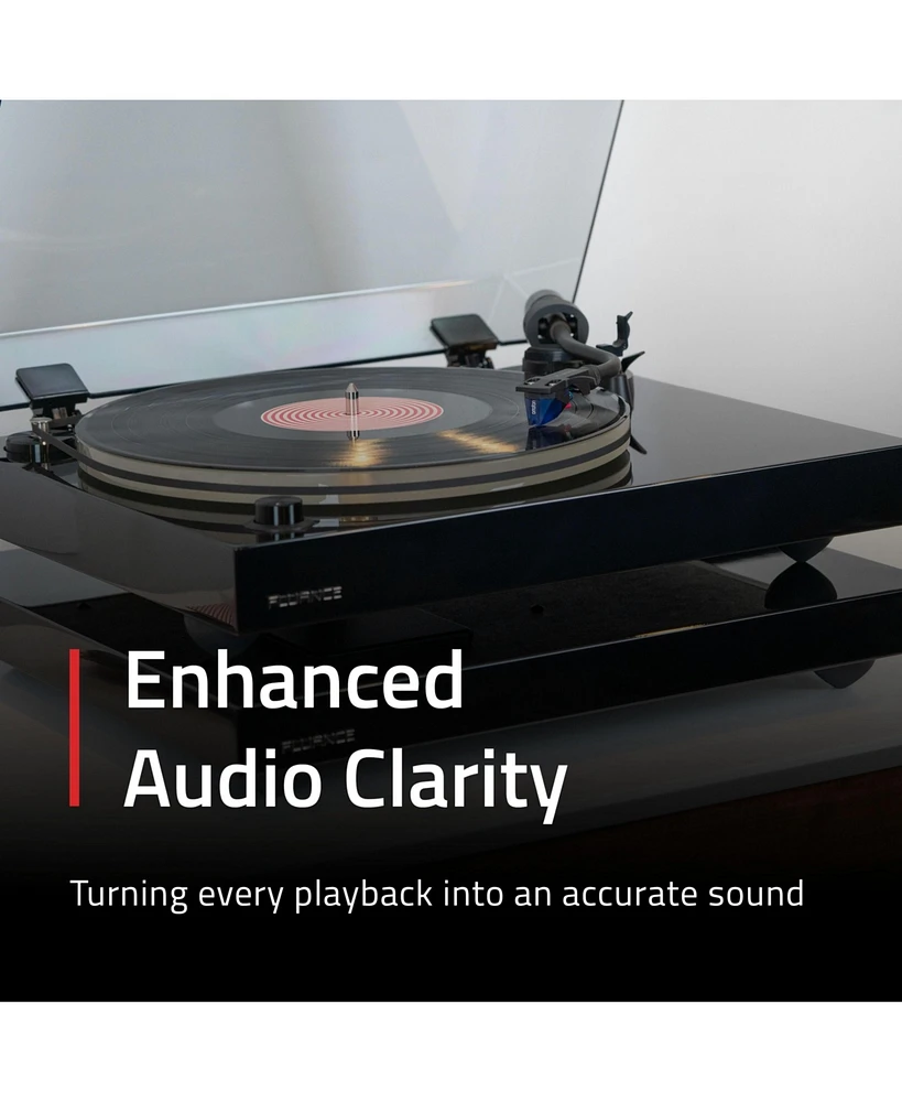 Fluance IB40 Turntable Isolation Base Anti-Vibration Wood Platform for Enhanced Sound Clarity and Superior Damping with Height Adjustable Feet, Bubble