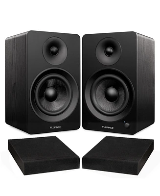 Fluance Ai61 Lucky Bamboo Powered 2.0 Stereo Bookshelf Speakers with 6.5" Drivers, 120W Amplifier for Turntable, Tv, Pc and Bluetooth 5 High
