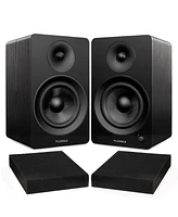 Fluance Ai61 Lucky Bamboo Powered 2.0 Stereo Bookshelf Speakers with 6.5" Drivers, 120W Amplifier for Turntable, Tv, Pc and Bluetooth 5 High