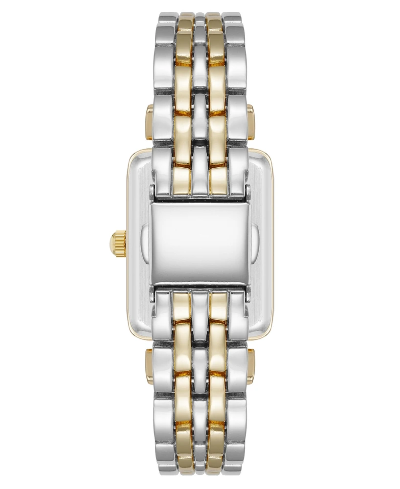 Anne Klein Women's Quartz Rectangular Roman Numeral Two-Tone Metal Alloy Watch, 23mm