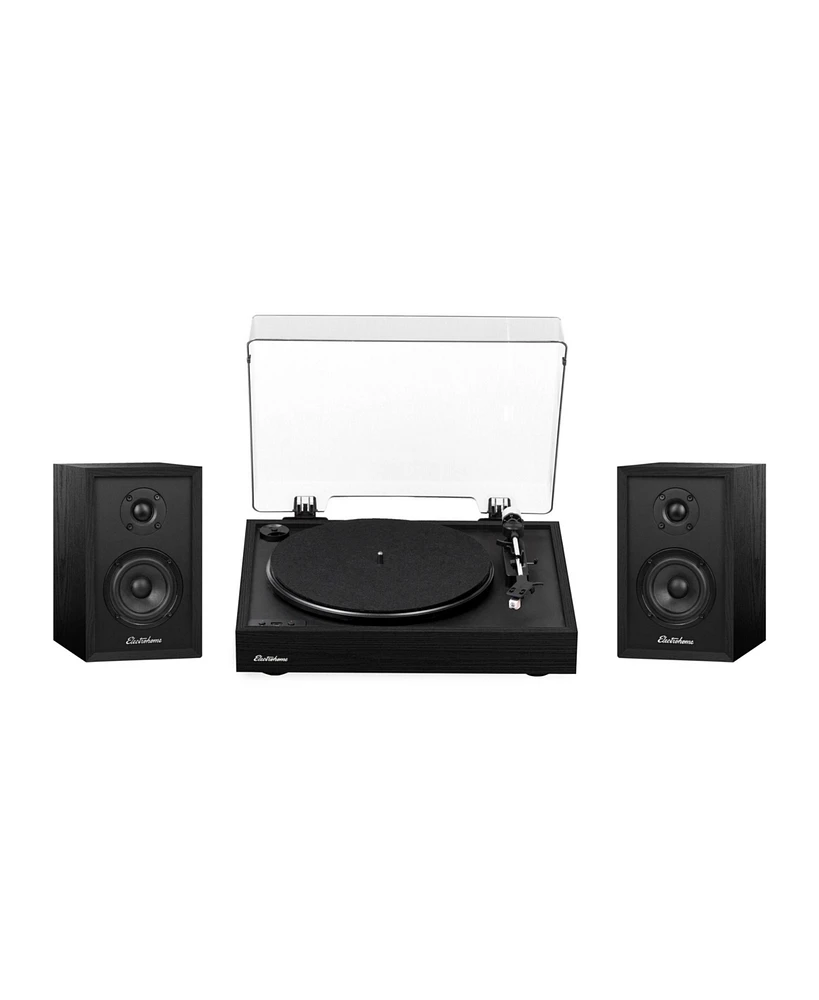 Electrohome Montrose Wireless Upgradable Vinyl Record Player with Berkeley, Powered Bluetooth Bookshelf Speakers, 1" Tweeter & 3" Driver, fo
