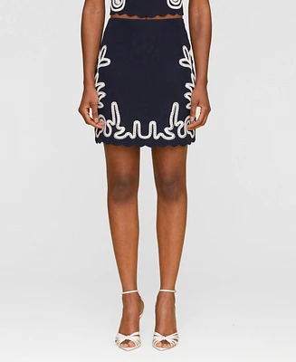 Avec Les Filles Women's Embroidered Mini Skirt