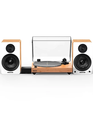 Fluance Reference RT85N High Fidelity Vinyl Turntable with PA10 Phono Preamp and Ai61 Powered 6.5" Bookshelf Speakers, Nagaoka Mp-110 cartridge,