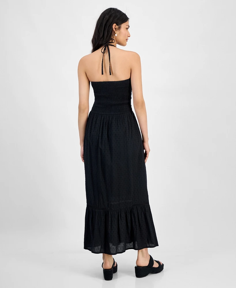 And Now This Women's Cotton Smocked Halter Maxi Dress, Exclusively at Macy's