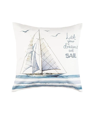 18" x 18" Let Your Dreams Set Sail Embroidered Throw Pillow