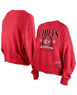 New Era Women's Red Kansas City Chiefs Throwback Boxy Sweatshirt