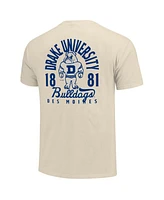 Image One Men's Cream Drake Bulldogs Comfort Colors Mascot Overlay T-Shirt