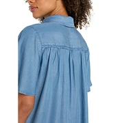 Liverpool Los Angeles Petite Flutter-Sleeve Blouse
