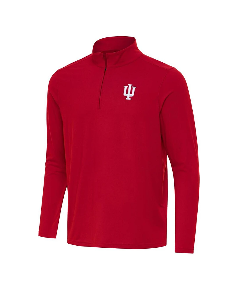 Antigua Men's Crimson Indiana Hoosiers Intent Quarter-Zip Top