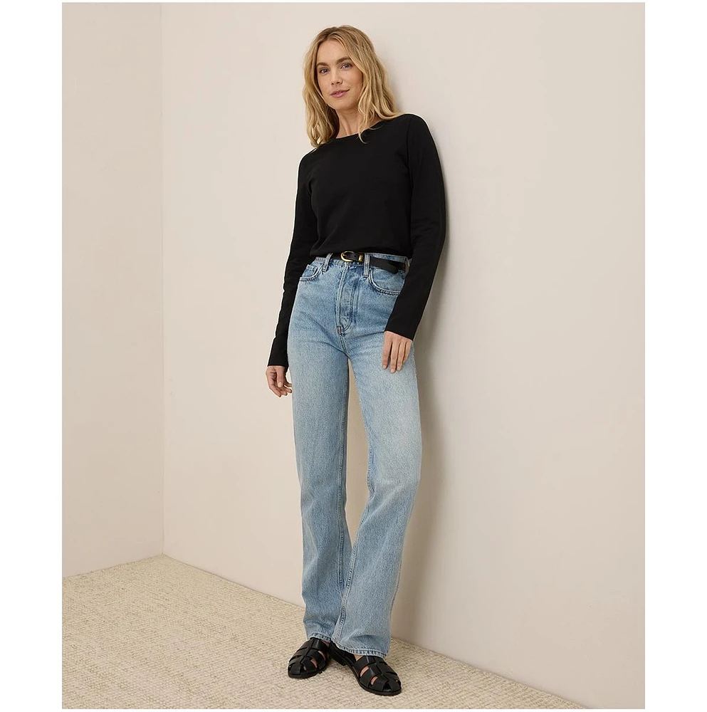 Pact Women's Organic Cotton Luxe Stretch Jersey Long Sleeve Tee
