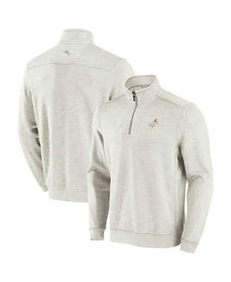 Tommy Bahama Men's Cream Los Angeles Dodgers Sport Tobago Bay Tri-Blend Half-Zip Sweatshirt
