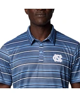 Columbia Men's Carolina Blue North Carolina Tar Heels Pfg Super Terminal Tackle Omni-Shade Stripe Polo Shirt