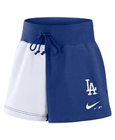 Nike Women's Royal/White Los Angeles Dodgers Color-Block Phoenix Fleece Lounge Shorts