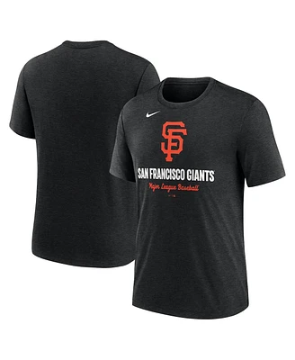 Nike Men's Heather Black San Francisco Giants Logo Tri-Blend T-Shirt