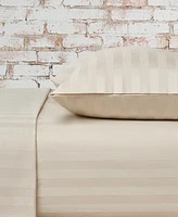 French Connection Damask Stripe 300-Thread Count Cotton Sateen -Pc. Sheet Set