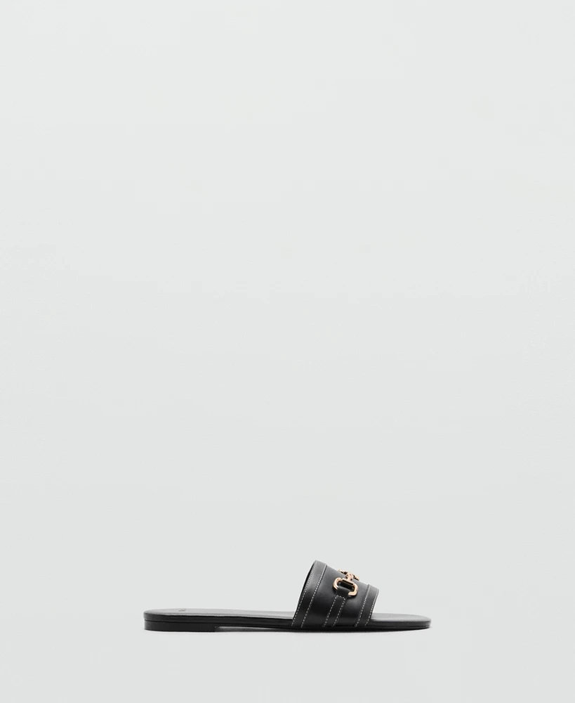 Mango Women's Buckle Leather Sandals