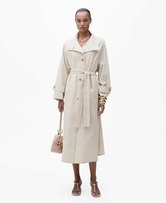 Mango Women's Oversized Cotton Trench Coat