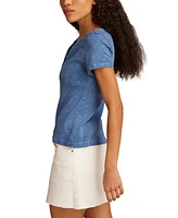Lucky Brand Women's Cotton Cutwork Henley Tee