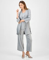 Kasper Women's 3/4-Sleeve Open-Front Cardigan