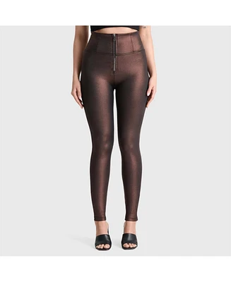 Freddy Women's Metallic High Waisted Sculpting Skinny Pants
