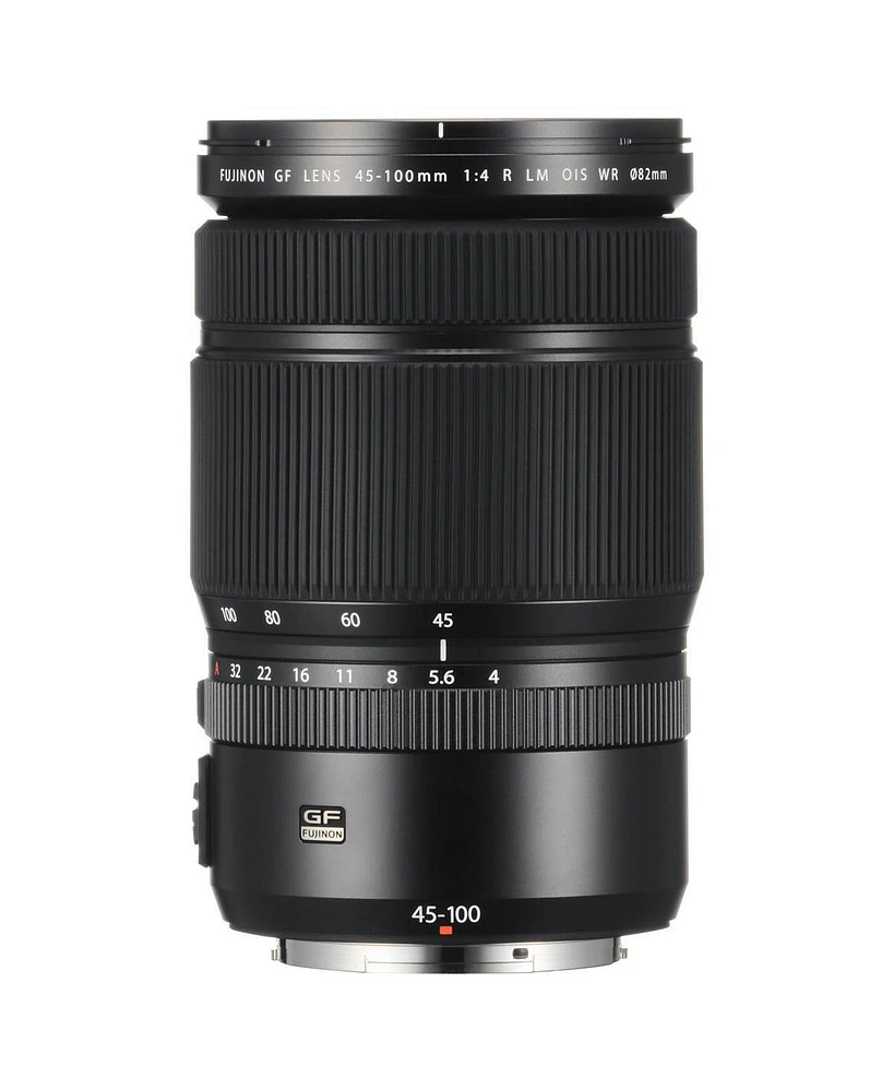 Fujifilm Gf 45-100mm F4 R Lm Wr Lens, Bundle with Flex Lens Shade, 82mm Filter Kit, LensPen Lens Cleaner, Lens Wrap, Lens Cap Tether, Cleaning Kit, Pc