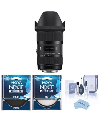 Sigma 18-35mm f/1.8 Dc Hsm Art Lens for Nikon F, Bundle with Hoya 77mm Uv and Cpl Filters