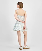And Now This Women's Printed Cotton Halter Smocked Bubble-Hem Dress, Exclusively at Macy's