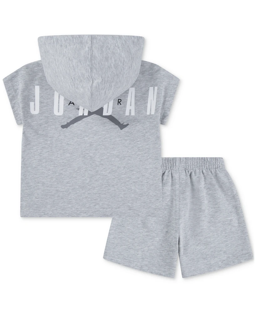 Jordan Baby Boys French Terry Henley Hoodie & Shorts, 2 Piece Set