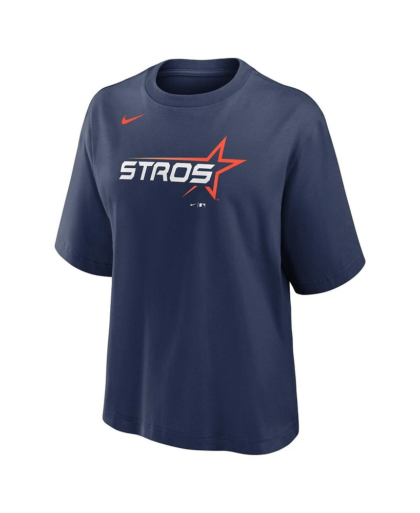 Nike Women's Navy Houston Astros 2025 City Connect Logo Boxy T-Shirt