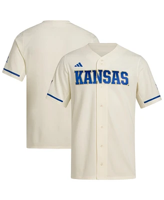 Adidas Men's Cream Kansas Jayhawks Replica Baseball Jersey
