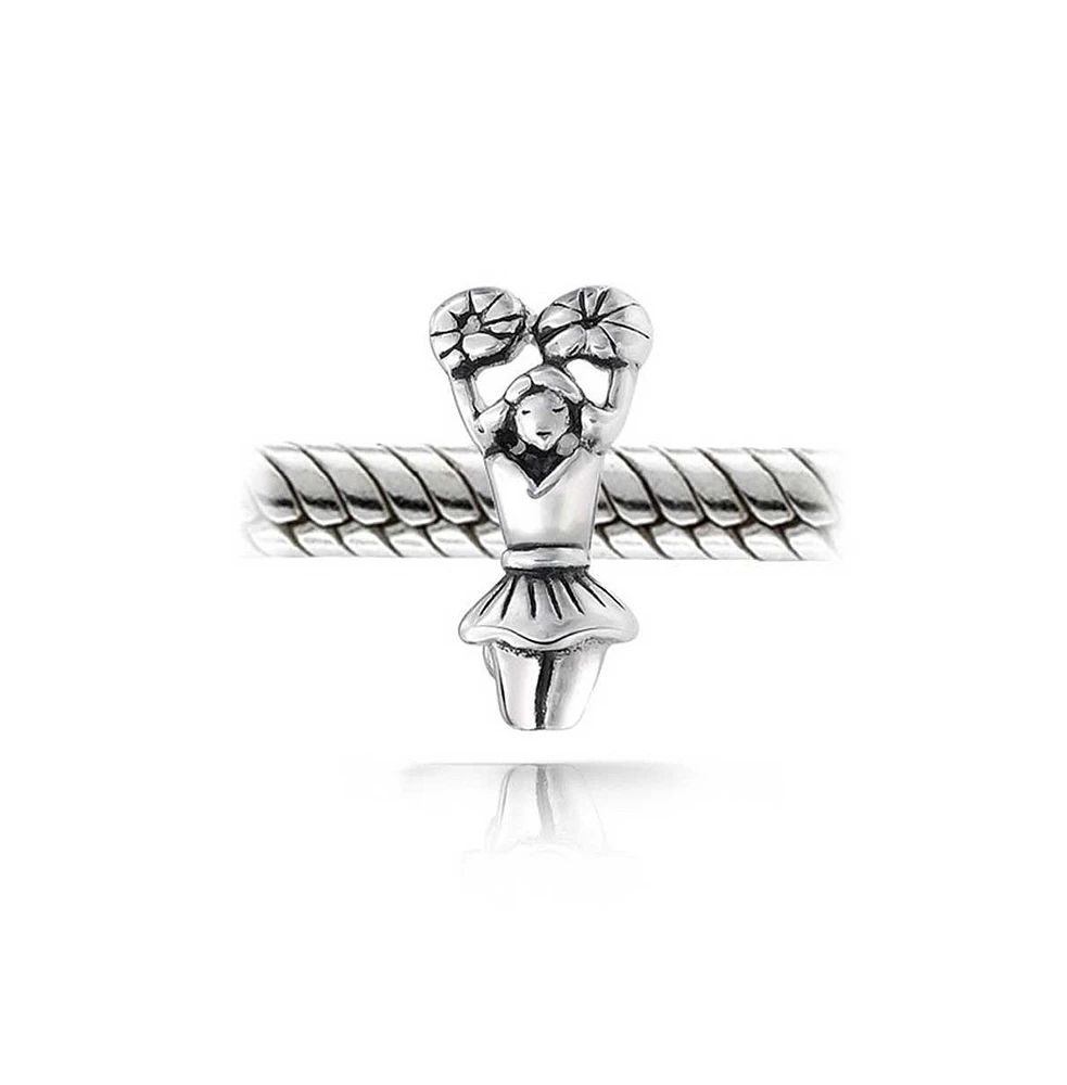 Bling Jewelry Set of 2 Usa Rugby Sports & School Spirit Cheerleader Charm Bead Sterling Silver