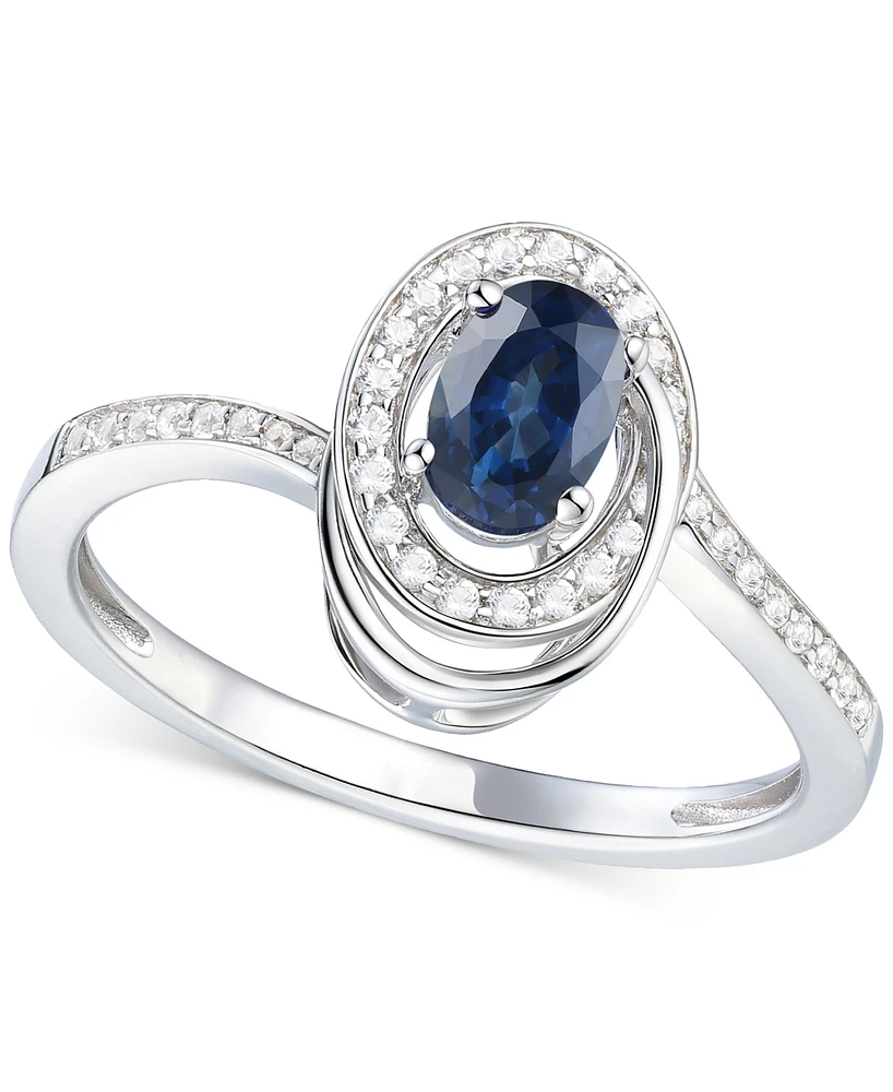Emerald (3/8 ct. t.w.) & Diamond (1/6 Oval Swirl Ring 14k Gold (Also Ruby Sapphire)