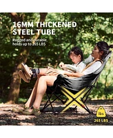 Naturehike Seastar Padded Camping Chair, Oversized 2-Position Adjustable Folding Chair, Portable Camp Chair with Side Pocket & Carry Bag
