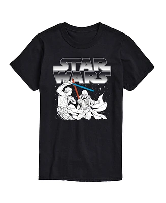 Airwaves Men's Star Wars Luke Darth Fight Short Sleeve T-Shirt