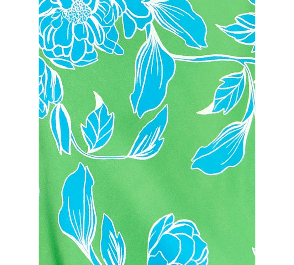 City Studios Juniors' Floral-Print Tie-Front A-Line Dress