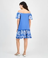 Robbie Bee Women's Off-The-Shoulder Jacquard Dress