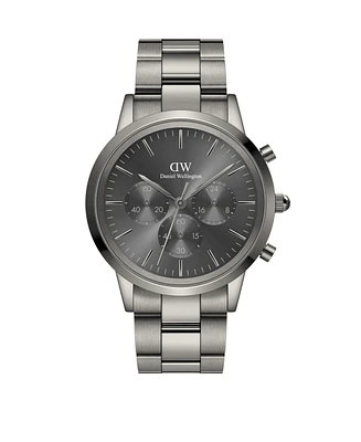 Daniel Wellington Unisex Chronograph Black Stainless Steel Watch, 42mm