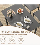 5 Piece Dining Table Set Industrial Style Kitchen Table and Chairs for 4