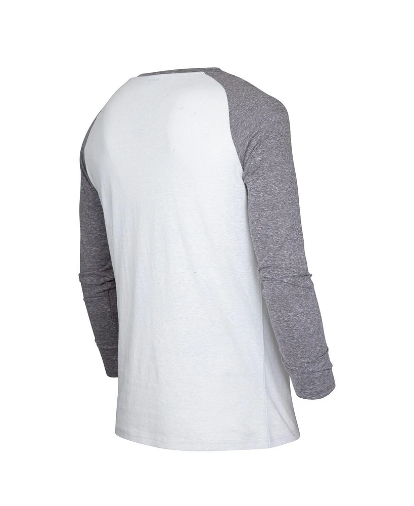 Concepts Sport Men's White/Charcoal Atlanta United Fc Concord Henley Raglan Long Sleeve T-Shirt