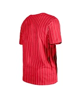 New Era Men's Red Philadelphia Phillies Throwback Pinstripe T-Shirt