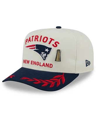 New Era Men's Cream/Navy New England Patriots 2025 Nfl Draft A-Frame 59FIFTY Fitted Hat