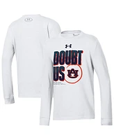 Under Armour Big Boys and Girls White Auburn Tigers March Madness Unity Long Sleeve T-Shirt