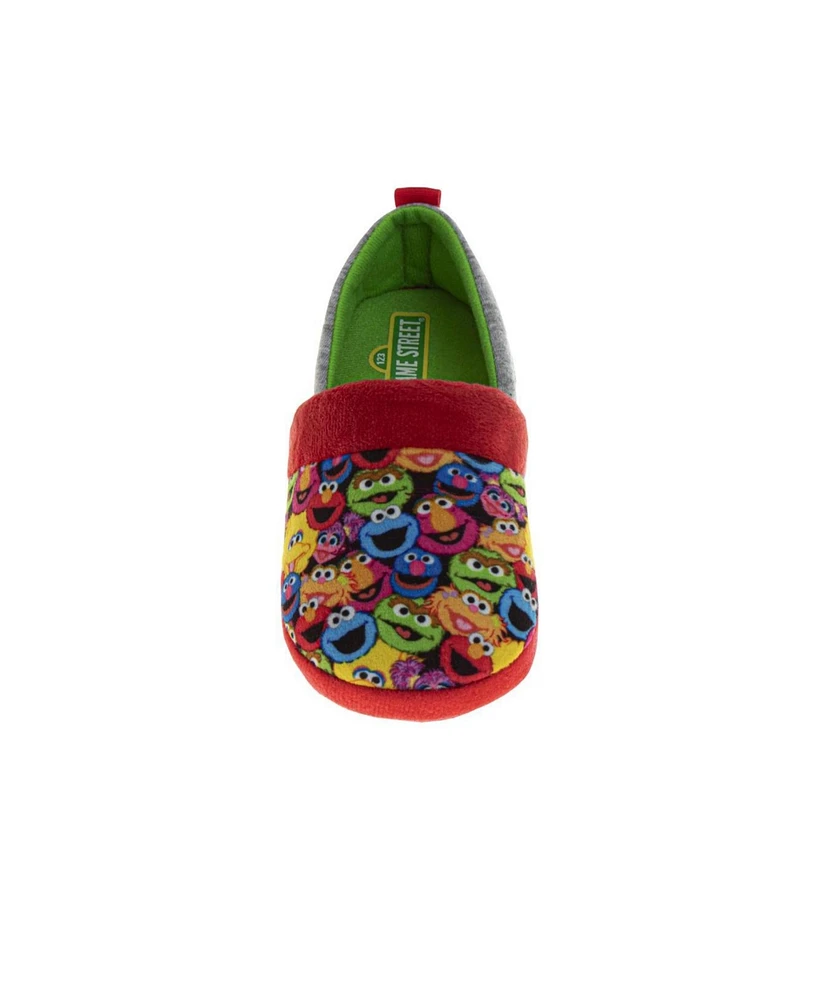 Sesame Street Toddler Girls and Boys All Your Friends Dual Sizes Slippers