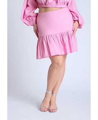 Eloquii Women's Full Poplin Mini Skirt